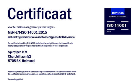 Spirotech ISO 14001 - TUV Certificate