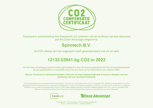 Clean Advantage  certifcaat Spirotech BV